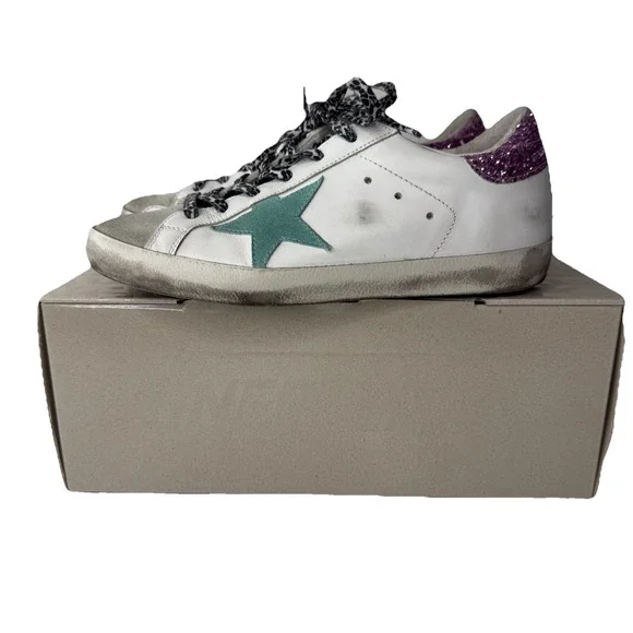 Golden Goose Superstar Classic with List Glitter Sneaker Shoes Womens 36 US 6 - Picture 1 of 16